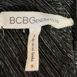 BCBGeneration Silver Metallic Semi Sheer Plisse Sleeveless Mini Shift Dress S Photo 3