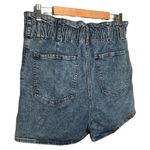 EXPRESS Midi Super High Rise Pleated Stonewash Y2K 90s Denim Shorts Mom Blue 12R Photo 5