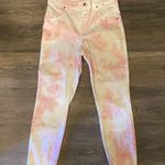 Hue  Light Pink Tie Dye High Rise Skinny Raw Hem Jeans Size M Photo 1
