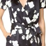 Club Monaco zemphira black silk floral romper size 00 Photo 0