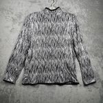 MSK Jacket XL Silver Zebra Sparkle Shimmer Metallic Animal Print Zip Clubwear Black Photo 2