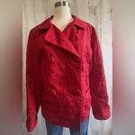Talbots Vintage blazer tapestry cherry scarlet red 2X woman Double Breasted Photo 9