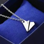 Lovely Paper Airplane Pendant Necklace Gray Photo 6