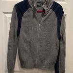 VTG Crossing Pointe Gray‎ Cotton Ribbed Denim Full Zip Bomber Jacket Women's XL Gray Photo 0