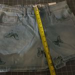 Butterfly Print Women's Denim Shorts Blue Size undefined Photo 6