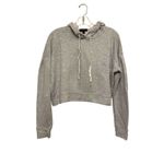 Alala Volt Hoodie Sweatshirt Women Size XS Cropped Gray Silver Metallic Active Photo 1
