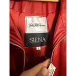 Saks 5th Avenue VTG Saks x Siena Red Leather Bomber Jacket Women's Sz. S Photo 4