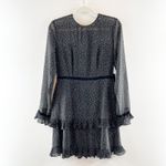 Lulus  Floral to See Black Polka Dot Long Sleeve Mini Dress Black Medium Photo 1