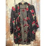 True Craft sheer floral open cardigan, size Medium Black Photo 1