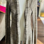 ZARA  Long Sleeve Open Front Cardigan Sweater‎ Medium Pockets Marled Brown Cotton Photo 0