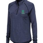 Colosseum heathered blue Notre Dame quarter zip pullover fitted women size large Photo 0