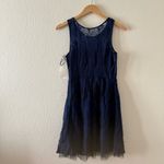 Frenchi Nordstrom’s Tulle and Lace Navy Black Illusion Dress Blue Photo 4
