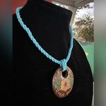 Lucky Brand  Handcrafted Blue Beaded Necklace with Floral Pendant lightweight 18” Photo 5