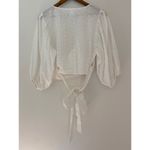 L Space Anthropologie Eyelet White Lace Puff Sleeve Tie Wrap Around Waist Crop M Size M Photo 6