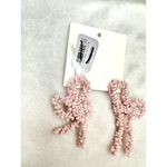 Free People NEW  Brandy Bow Dangles Earrings Beaded In Pink Elegant Femme Funky Photo 1