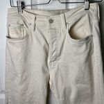 Mother The Tomcat Ankle Straight Leg Jeans in Cream Puffs 29 White Photo 2