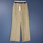 Veronica Beard  Plaid Tonelli Women's Wide Leg Trouser Pant in Ecru Size 12 NWT Photo 2