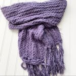 Purple Fringe Knit Scarf Photo 1