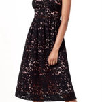 Babaton  Aritzia Braylin Marigold Lace Overlay A-Line Midi‎ Dress Black Size 10 Photo 0