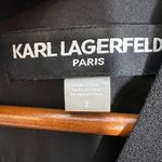 Karl Lagerfeld  black cold shoulder cropped jumpsuit exposed gold zipper size 2 Photo 5