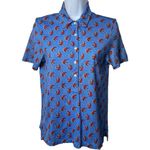 Tory Burch  Sport Blue Red Bird Novelty Print Polo Golf Tennis Pickleball S Photo 1
