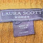 Laura Scott  Cable Knit Crew Neck Mustard Yellow Button Cardigan Size 16W/18W Photo 3