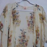 Band of Gypsies  Cream Floral Open Front Sheer Kimono Duster Bohemian Size XS/S Photo 7