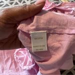 Garnet Hill  Cotton Button Front Sleeveless‎ Pink Ruffle Trim Blouse Size XL Photo 5
