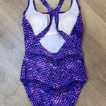 Speedo  one piece purple racerback swimsuit with shelf bra (10) EUC Photo 1