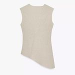 ZARA NWT 2 piece coord matching pants set asymmetrical hem top textured material Photo 4