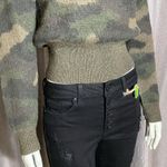 Polo Ralph Lauren Camouflage Print Crew Neck Wool Sweater XS Green Photo 4