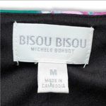 Bisou Bisou  pink black floral stretch bodycon top M Photo 2