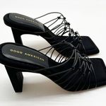 Good American NIB Black Strappy Square Toe Mule Faux Leather Sandal 7 Photo 4