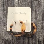 Tortoise Shell Hoop Earrings Brown Photo 0