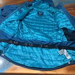Mountain Hardwear  Miss Snow it All Blue hooded winter Ski Jacket DryQ gaiter med Photo 13