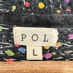 POL Women's Size Large Sweater Black Chenille Loose Knit Speckle Frayed Boho Photo 5