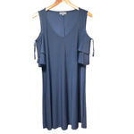 Luxology Women's Dress Size L Blue Cold Shoulder Photo 1