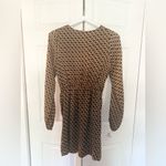 MINKPINK NWT Mink Pink Valentina Long Sleeve Faux Wrap Dress Printed Brown Size Small Photo 9