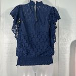 CeCe  Blue Lace Top Blouse Size Small NWT Photo 3