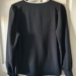 J.Crew Women’s Black & Blush Pink Ruffle V-Neck Long Sleeve Top Size Small Photo 9