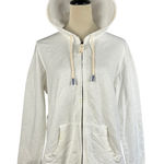 LL Bean 1912 Organic Cotton Full Zip Hoodie Sweatshirt White Womens Large Photo 0