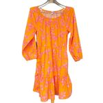 J. Crew Factory Scoop Neck Orange with Pink Floral Dress Size 8 Photo 1