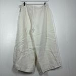 Valerie Stevens Lagenlook Linen White Trousers Pants Cropped Wide Leg Straight Womens 8 Coastal Photo 3