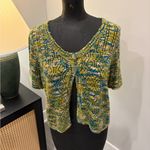 JH Collectibles Grunge Green Forest Fairy Gobblin Cropped Crochet Cardigan Large Photo 1