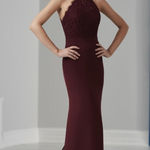 Christina Wu  burgundy lace and chiffon formal dress nwot Photo 0