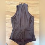 SKIMS  Faux Leather High Neck Bodysuit in Brown Size S Photo 3