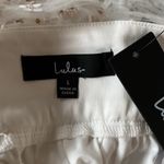 Lulus  ivory/Shiny gold tulle daisy overlay twist back skater dress size Large Photo 7