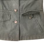 Joie  womens evandale jacket with embroidered front army green button up small Photo 3