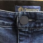 Democracy Ab Solution Straight Leg Jeans Dark Wash raw hem Rainbow thread 6 Photo 9