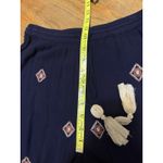 Sundance  Niovi Wide Leg Pant Embroidery Boho Drawstring Viscose Blue Size Small Photo 8